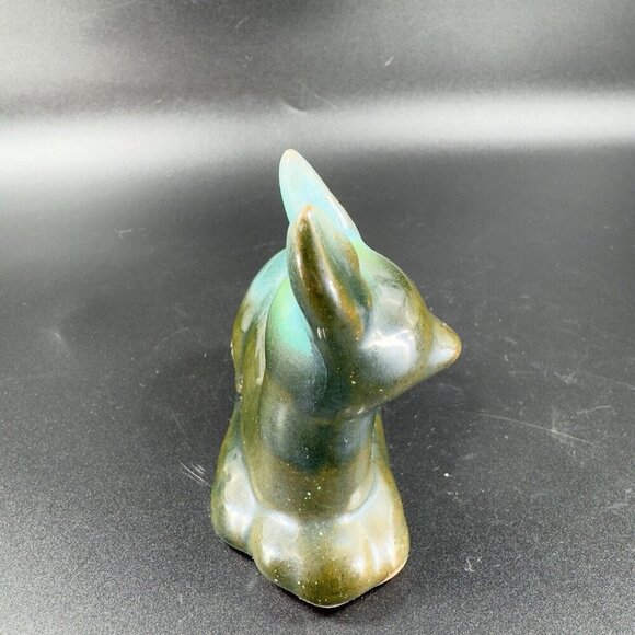 Vintage Grand River Pottery Deer Reindeer Figurine Made In Canada Figure Green - Picture 9 of 10